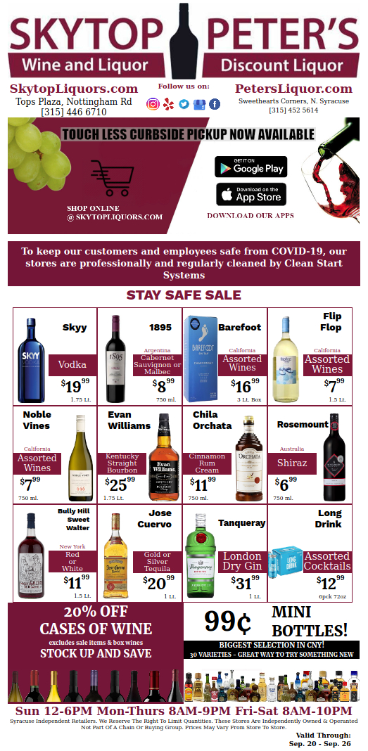 Syracuse wine and liquor sales