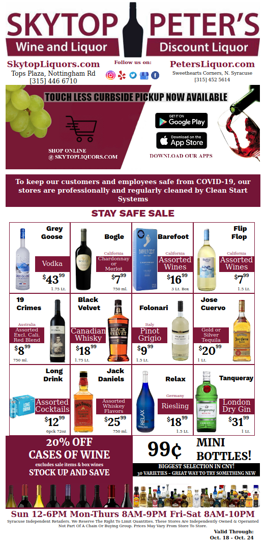 Syracuse wine and liquor sales