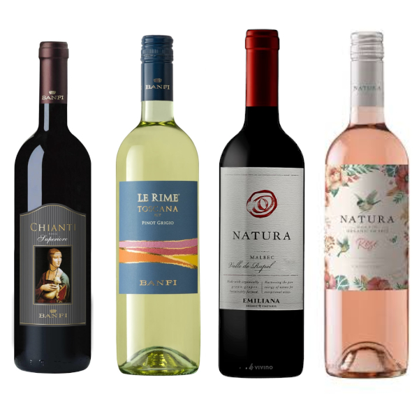 Banfi Le Rime Pinot Grgio - Banfi Chianti Superior - Natura Rose - Nature Malbec tasting event