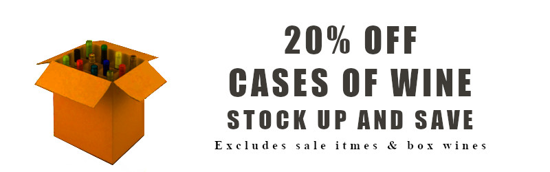 20 percent discount on cases of wine